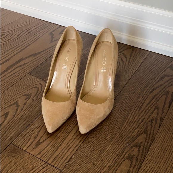 Aldo Shoes - Aldo nude suede heels pointy toe size 37 US 7
